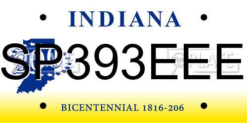 SP393EEE Indiana License Plate