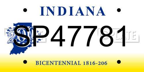SP47781 Indiana License Plate