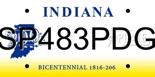 SP483PDG Indiana License Plate