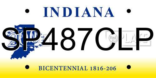 SP487CLP Indiana License Plate