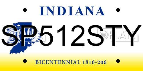 SP512STY Indiana License Plate