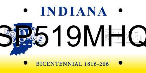 SP519MHQ Indiana License Plate