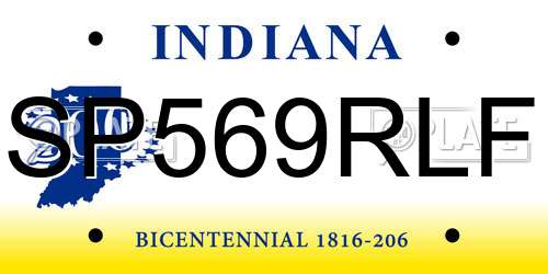 SP569RLF Indiana License Plate