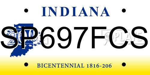 SP697FCS Indiana License Plate