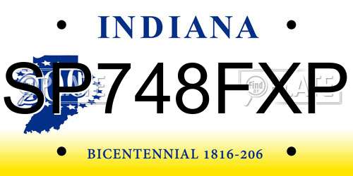 SP748FXP Indiana License Plate
