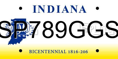 SP789GGS Indiana License Plate