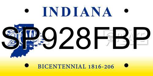 SP928FBP Indiana License Plate