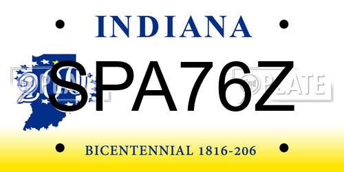 SPA76Z Indiana License Plate