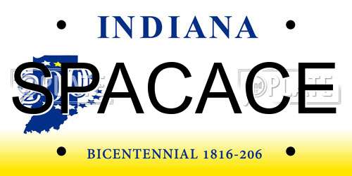 SPACACE Indiana License Plate