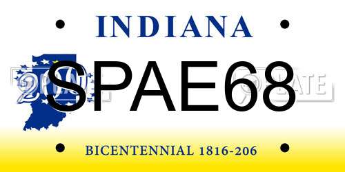 SPAE68 Indiana License Plate