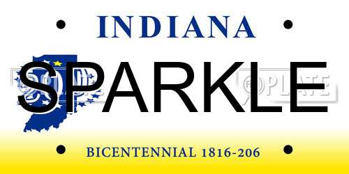 SPARKLE Indiana License Plate