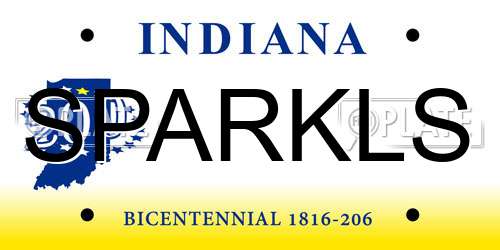 SPARKLS Indiana License Plate