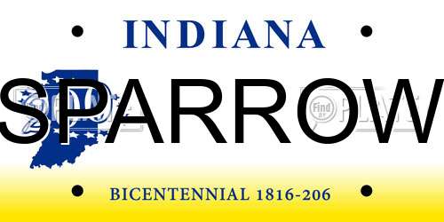 SPARROW Indiana License Plate
