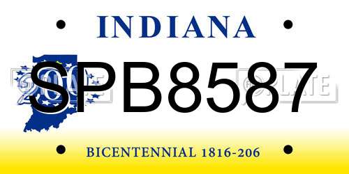 SPB8587 Indiana License Plate