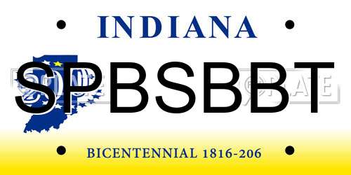 SPBSBBT Indiana License Plate