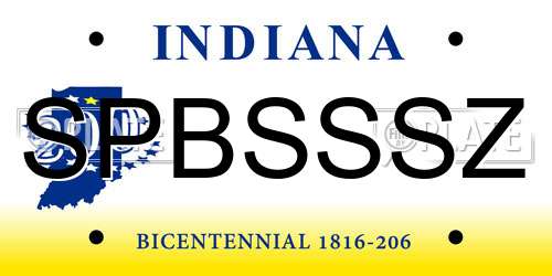 SPBSSSZ Indiana License Plate