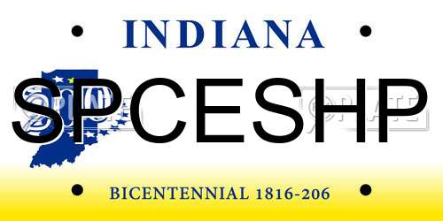 SPCESHP Indiana License Plate