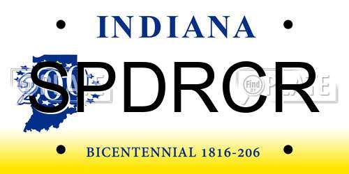 SPDRCR Indiana License Plate