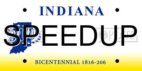 SPEEDUP Indiana License Plate