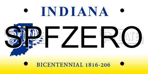 SPFZERO Indiana License Plate