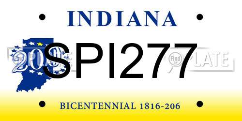 SPI277 Indiana License Plate