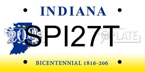SPI27T Indiana License Plate