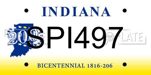 SPI497 Indiana License Plate