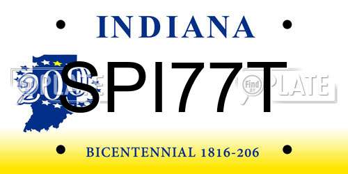 SPI77T Indiana License Plate