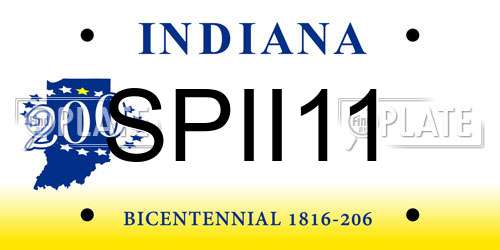 SPII11 Indiana License Plate