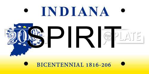 SPIRIT Indiana License Plate
