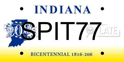 SPIT77 Indiana License Plate