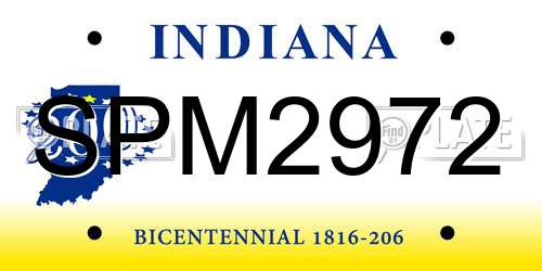 SPM2972 Indiana License Plate