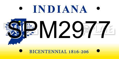 SPM2977 Indiana License Plate