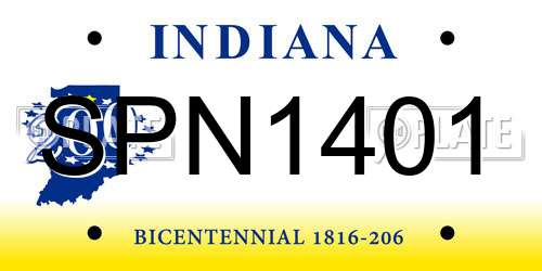 SPN1401 Indiana License Plate