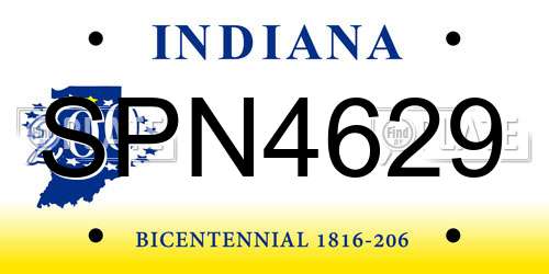 SPN4629 Indiana License Plate