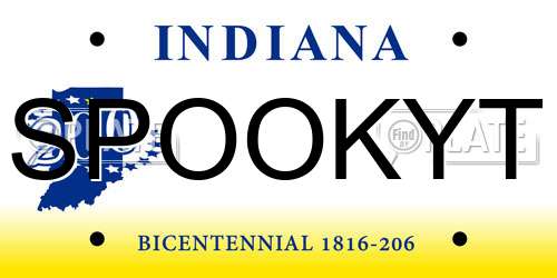 SPOOKYT Indiana License Plate
