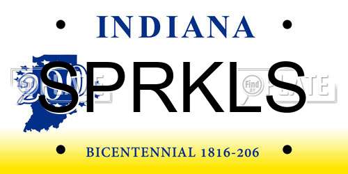 SPRKLS Indiana License Plate