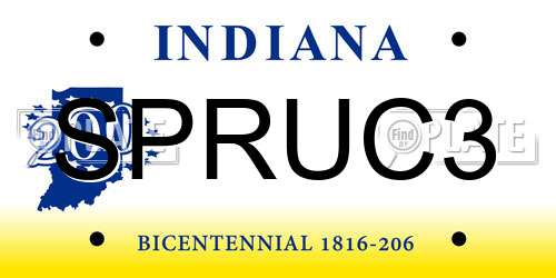 SPRUC3 Indiana License Plate