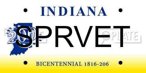 SPRVET Indiana License Plate