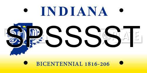 SPSSSST Indiana License Plate