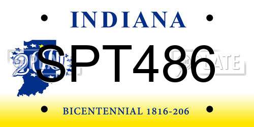 SPT486 Indiana License Plate