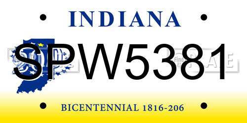 SPW5381 Indiana License Plate