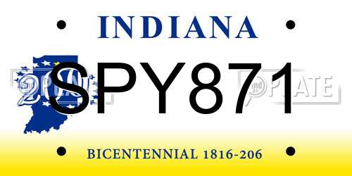 SPY871 Indiana License Plate