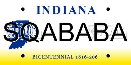 SQABABA Indiana License Plate