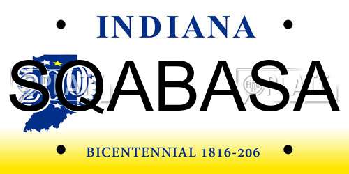 SQABASA Indiana License Plate