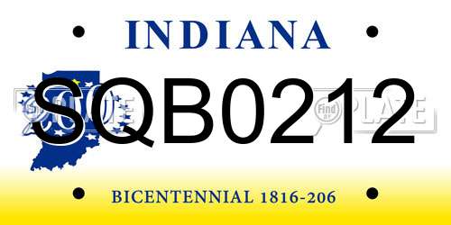 SQB0212 Indiana License Plate
