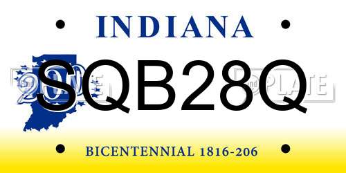 SQB28Q Indiana License Plate