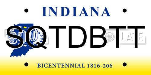 SQTDBTT Indiana License Plate
