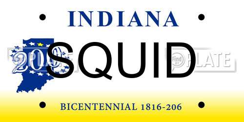 SQUID Indiana License Plate