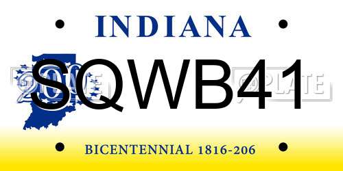 SQWB41 Indiana License Plate